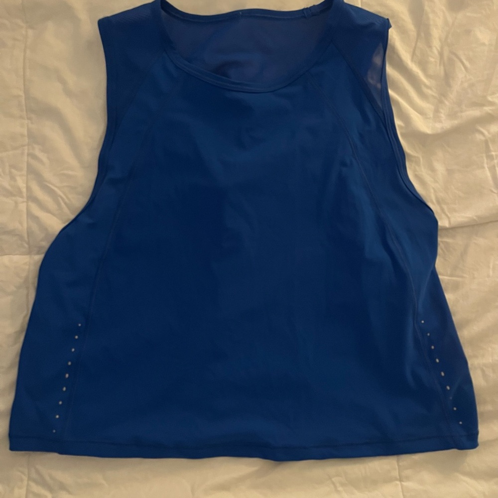 Lululemon Athletica Blue Sleeveless Crop Tank Top